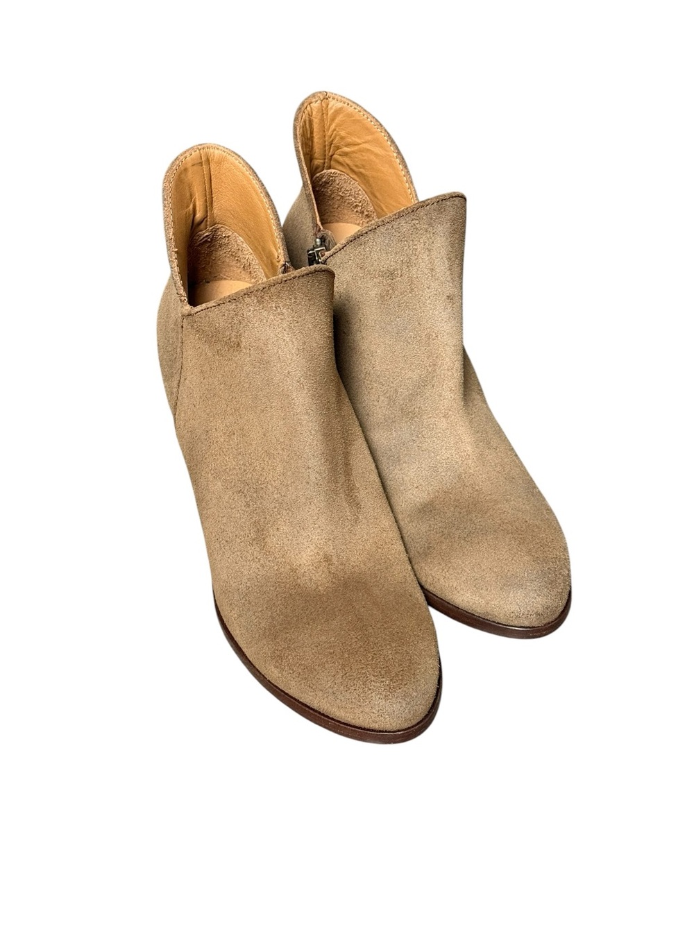 Thursday Boot Co Everyday Ankle Boots Taupe Suede Leather Heeled Booties 7 - Picture 4 of 12